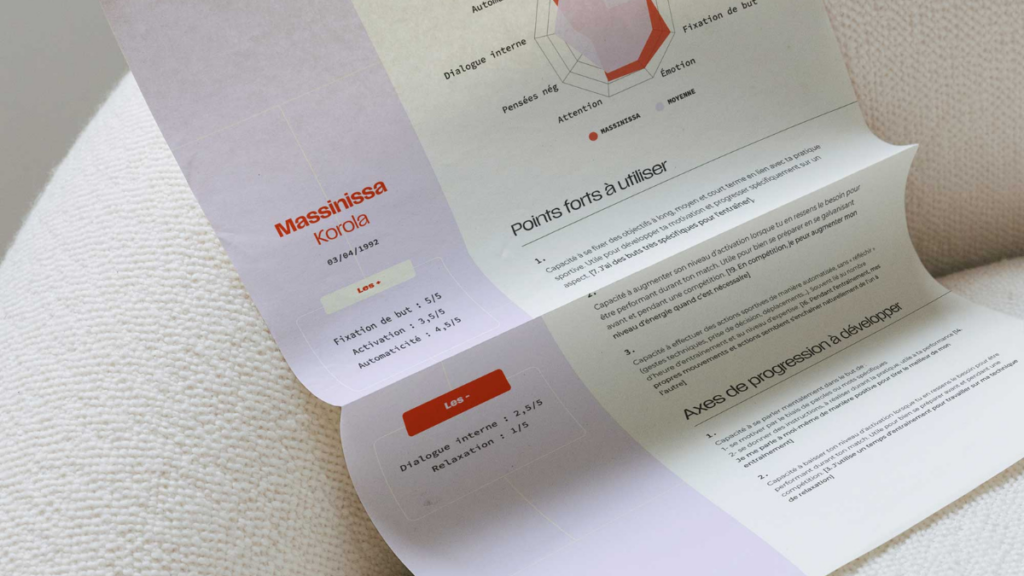 Test de préparation mentale utilisé pour évaluer le profil mental et les stratégies de performance d’un sportif.